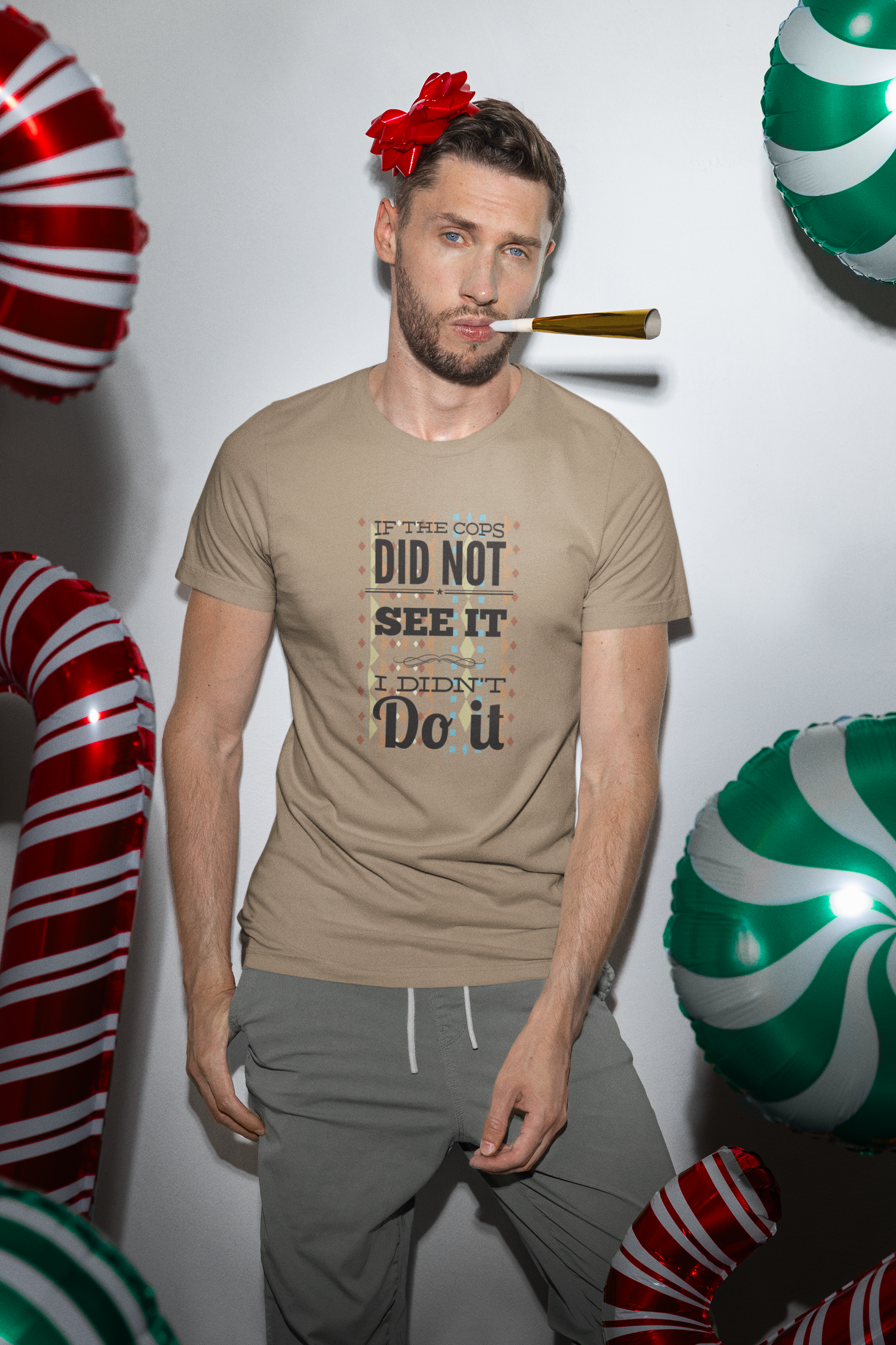 I Didn't Do It Unisex TShirt In Taupe