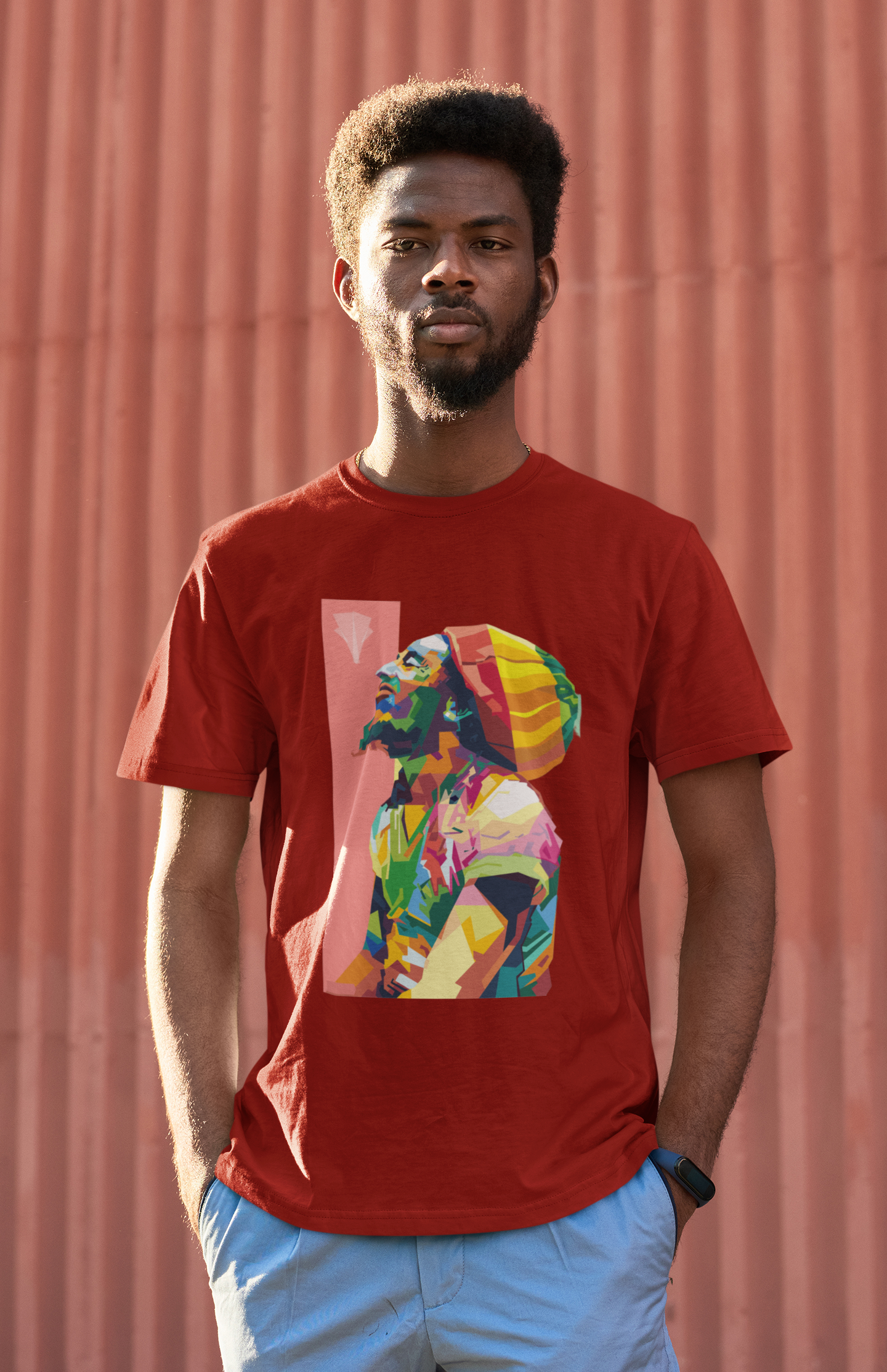 Bob Marley Unisex TShirt In Crimson Red